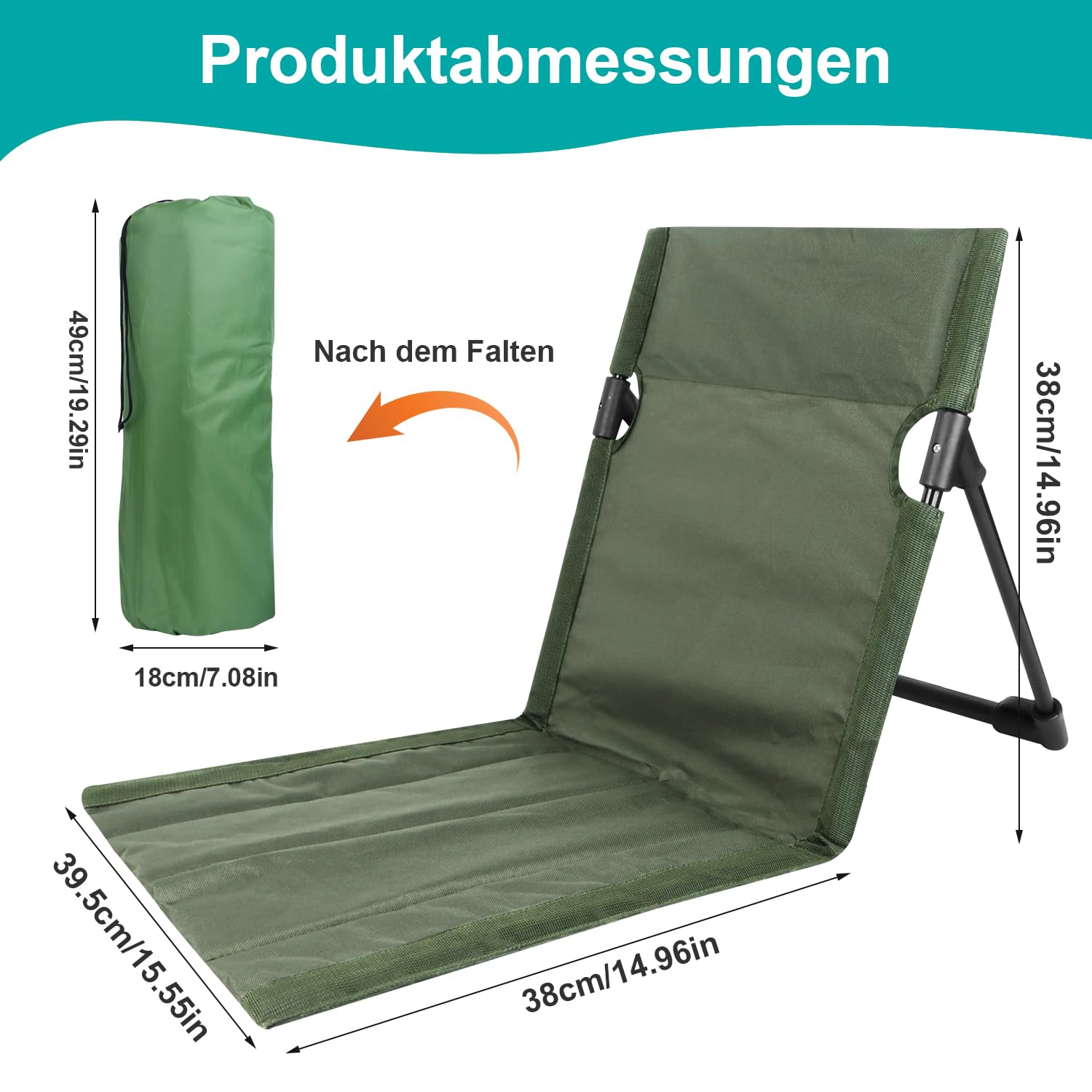 Chaise de Plage Tapis de Plage avec Dossier Chaise Portable Dossier Plages Siège Camping Pliable Coussin de Chaises Pliant pour Camping pour la Randonnée Les Vacances la Plages