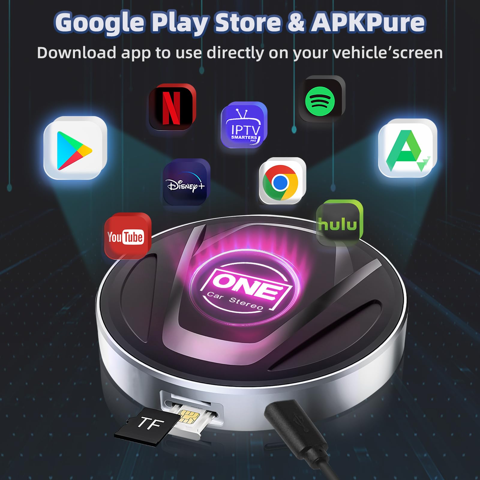OneCarStereo CarPlay AI Box Ultra, 4 in 1 CarPlay AI Box, Android