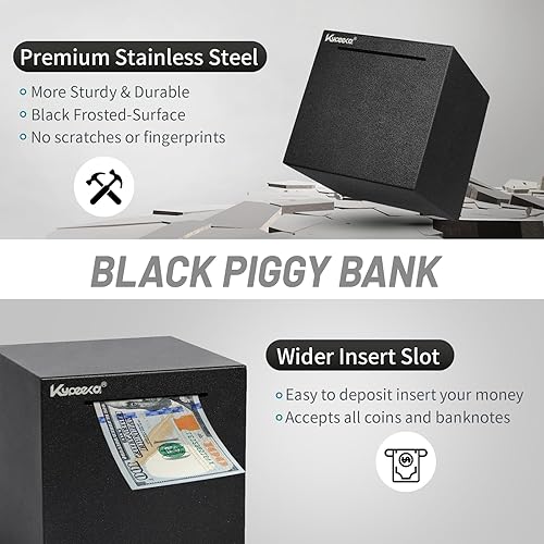 Miniatura 3 de Alcancía para adultos debe romperse para abrir, alcancía irrompible de acero inoxidable para adultos, caja de ahorro de metal para ahorrar dinero en