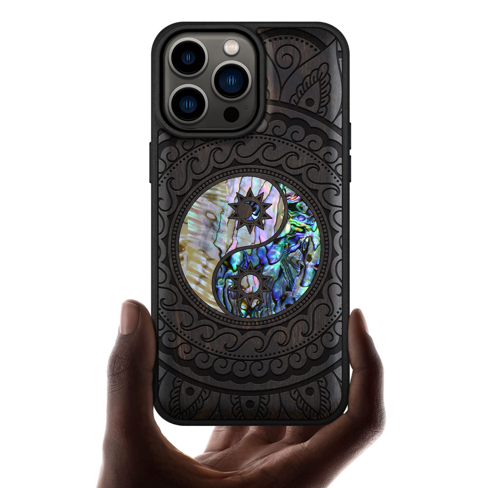 Carveit Funda Para IPhone 14 Pro Magnética Carcasa [Grabado En Madera E