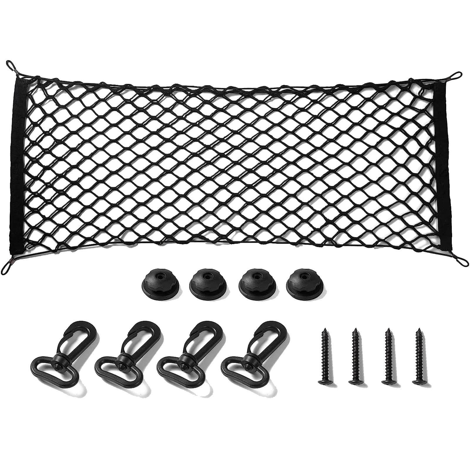 Rete Portaoggetti Auto per Dodge Charger SXT SRT Challenger Durango Dart Journey, 4 Ganci Organizer Elastico per Bagagliaio Posteriore Auto
