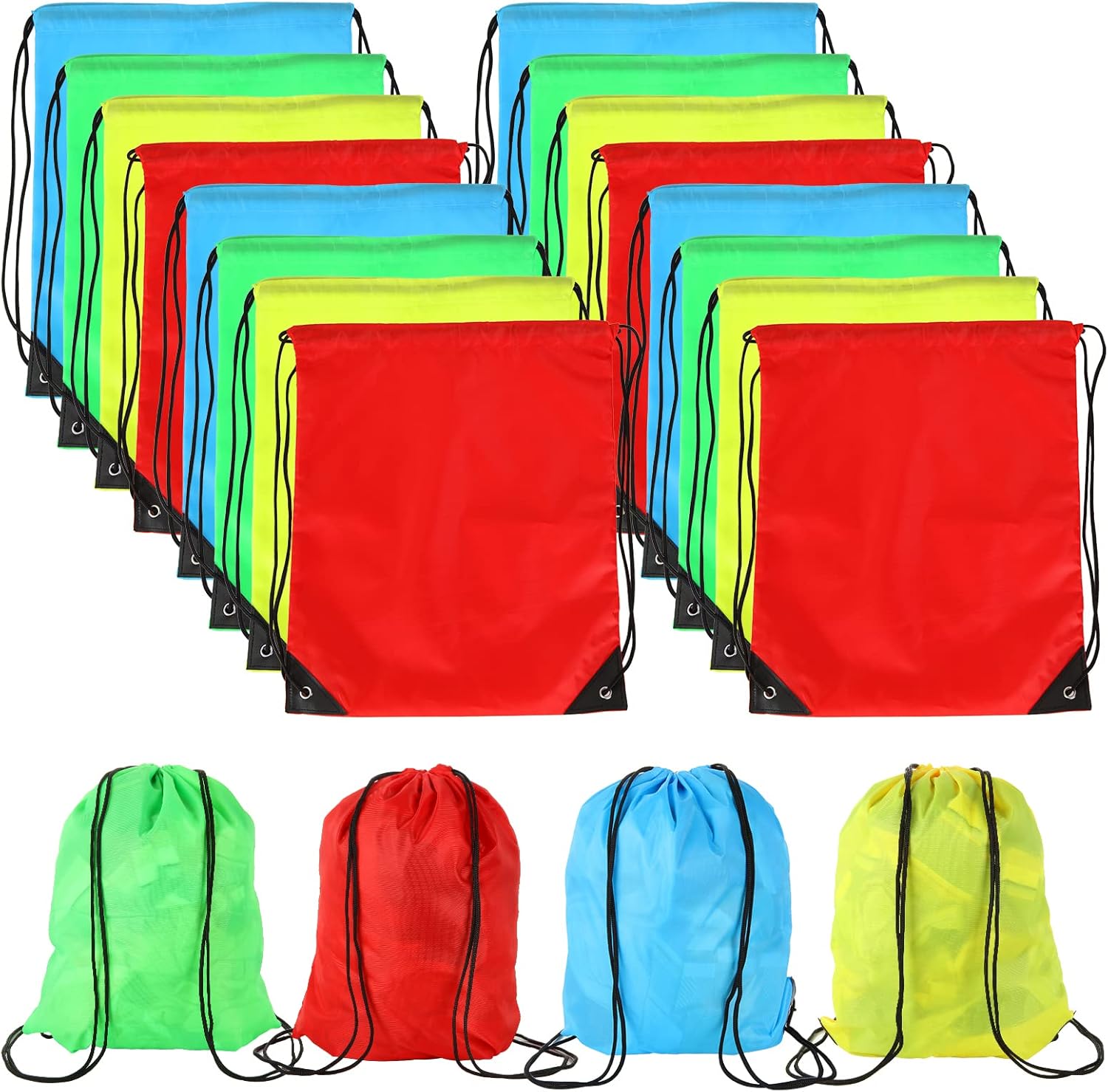 LOLYSIC 20Pcs Drawstring PE Bags, Waterproof Drawstring Gym Bags