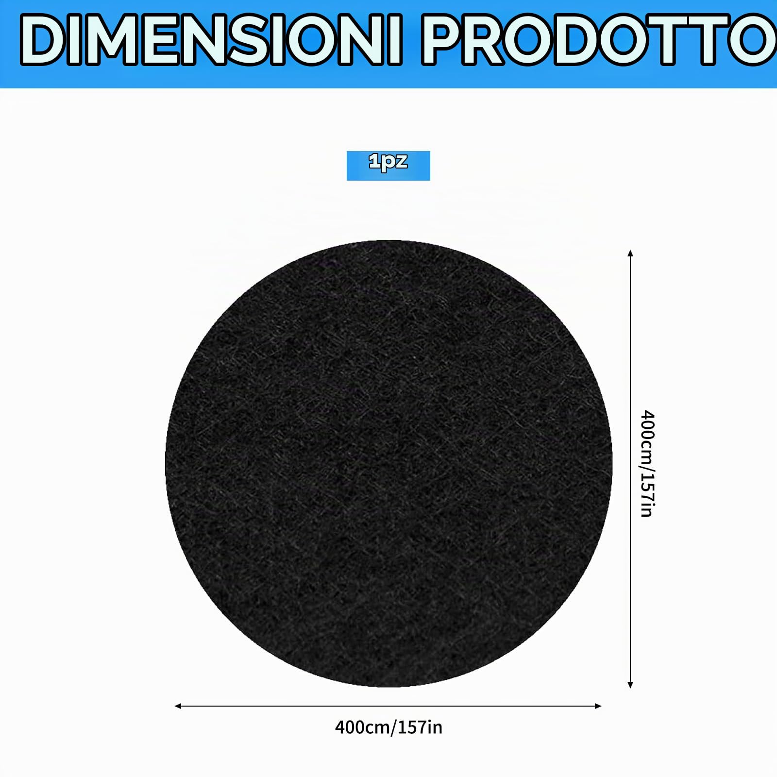 Tappetino per Piscina Fuori Terra,Tappeto sotto Piscina Fuori Terra Rotondo 400 cm,Tappetino Sottopiscina per Esterni,Tappeto Pieghevole di Protezione per Il Fond,per Piscine e Vasche
