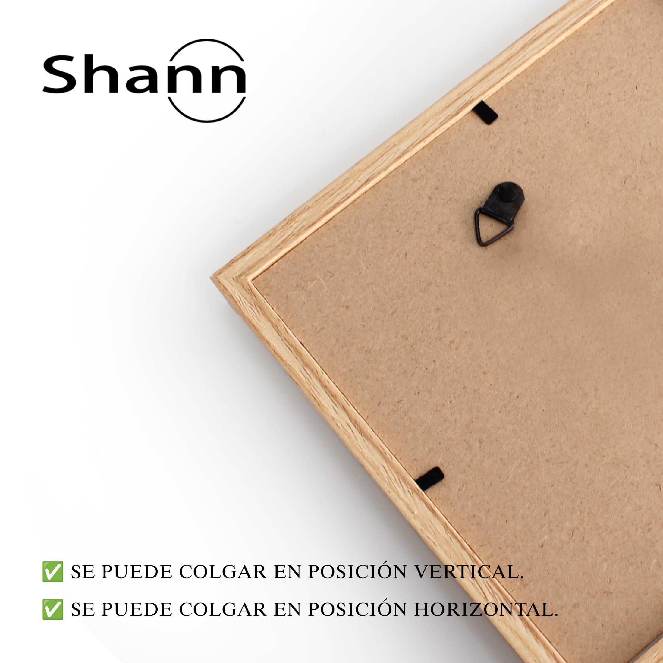 SHANN Park 4 Portafoto Madera 20x50cm， Marco para foto de Madera, Marco para pared，Marco Decorativo Blanco Cuadrada