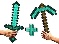 Kit espada e picareta pixel mdf