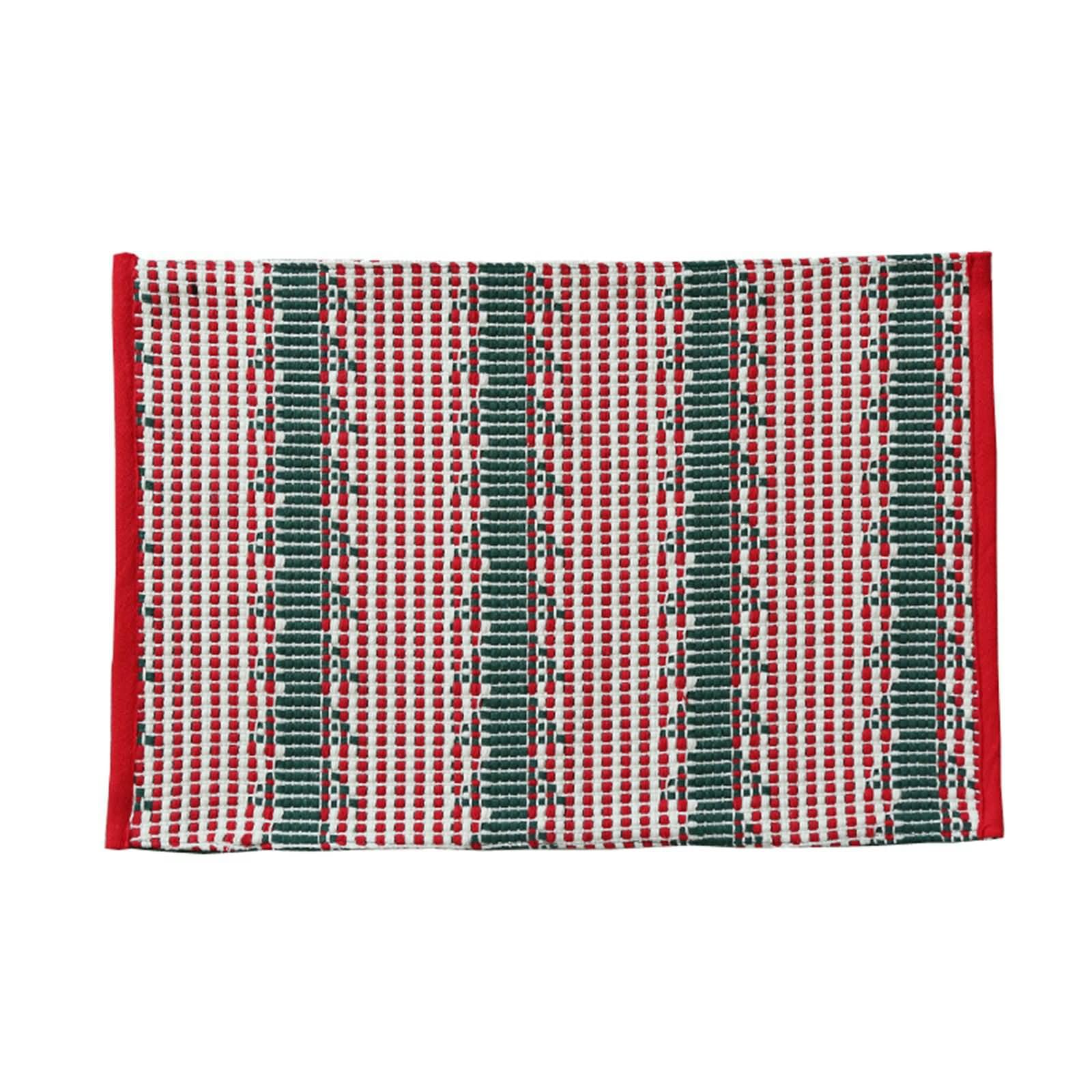 Podkładki do jadalni 10 sztuk, 30 x 45 cm bawełniane czerwone podkładki do jadalni, prostokątne z wzorem w paski