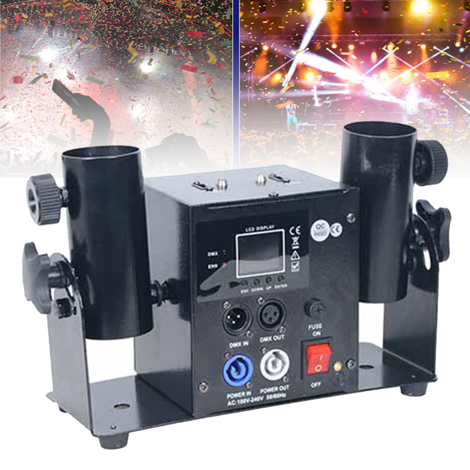 Hydravex Electric Confetti Cannon Machine Portable Confetti Gun, Professional DJ Confetti Launcher for Partylight Effect Club Bar Wedding Christmas Halloween Carnival Easter,DoubleHead