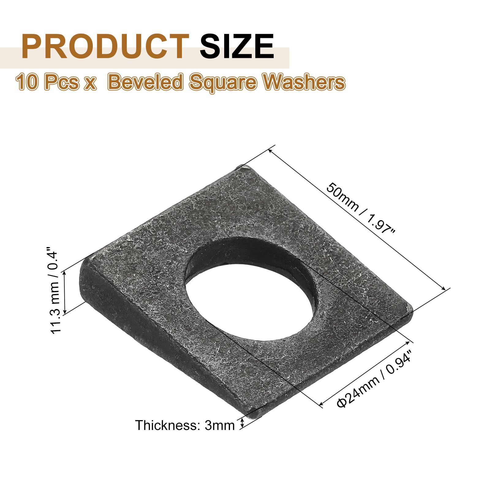 PATIKIL 10pcs Beveled Square Washers - Image 2
