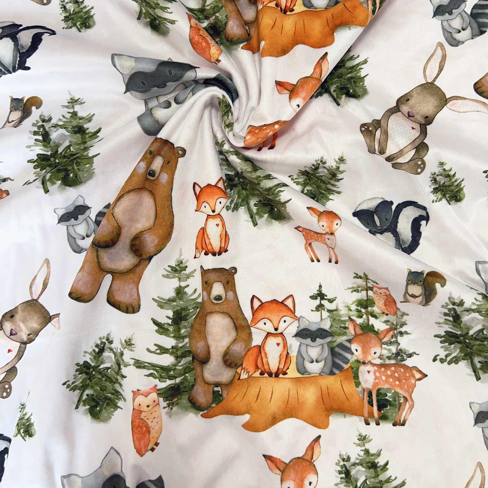 Woodland - Mantas de bebé unisex para niños y niñas, mantas suaves de minky con respaldo de puntos de doble capa, regalos para cuna, cochecito, ducha, mantas de recepción de animales del bosque, 30 x
