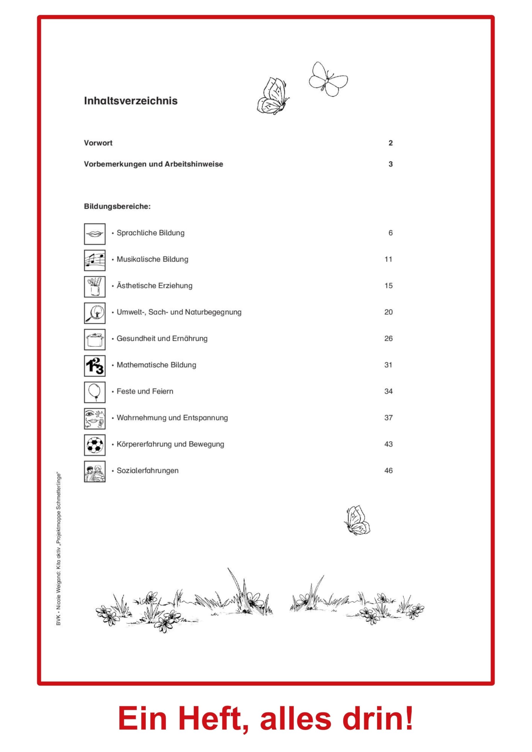 Kita aktiv Projektmappe Schmetterlinge | 2 - 6 Jahre | für Erzieherinnen und Erzieher: direkt im Kindergarten einsetzbar