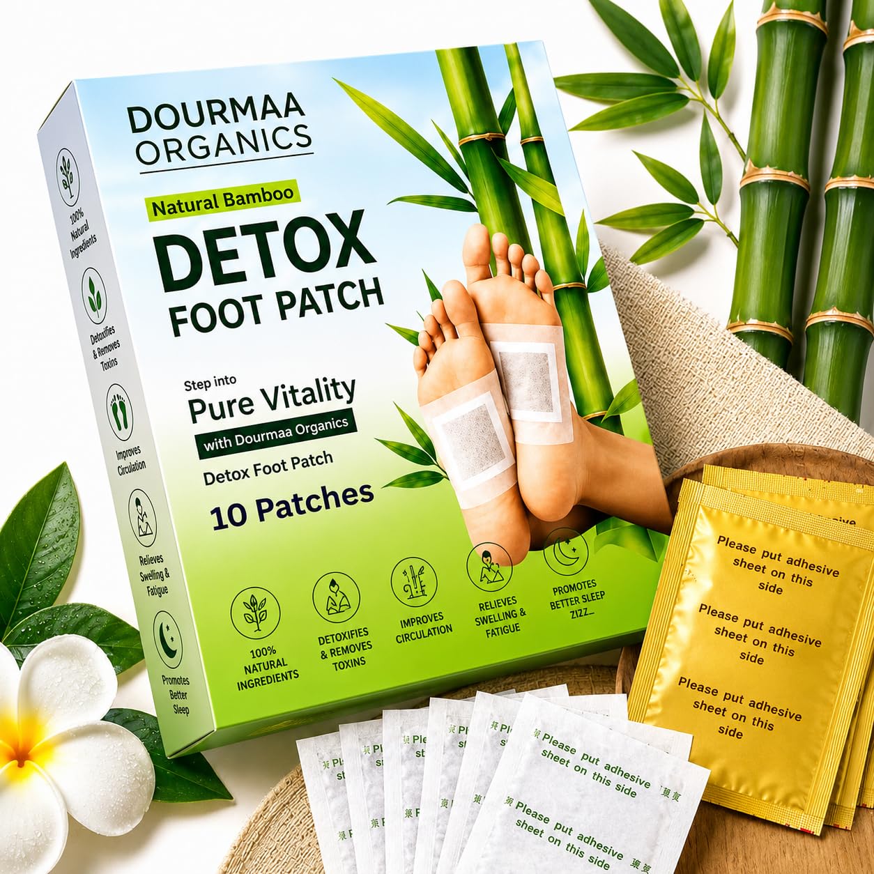 Foot Care Herbal Detox Pads | Overnight Bamboo Vinegar Foot Patch | Refreshing Foot Care Solution for Tired Feet, Daily Comfort & Freshness, Pack of 1-image-11