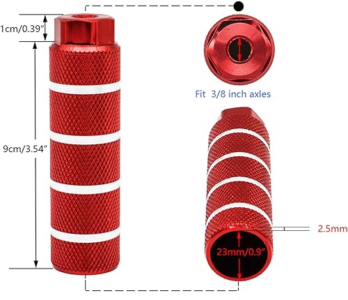 Miniatura 10 de OUTLEYNY Clavijas para bicicleta, 38 pulgadas - 26 dientes de aleación de aluminio clavijas de bicicleta antideslizantes pedales de pie BMX clavijas