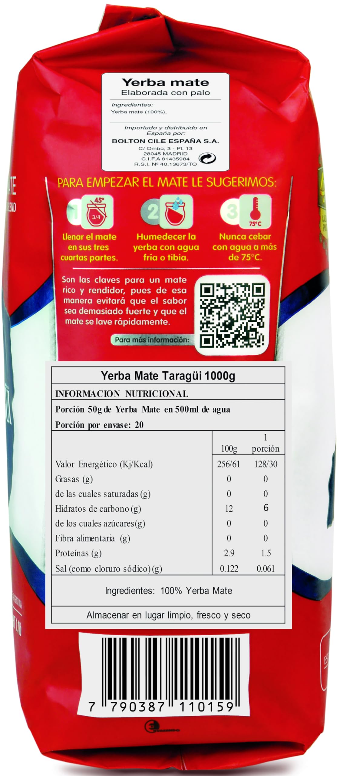 Taragüi Yerba Mate con Palo - 1000 gr