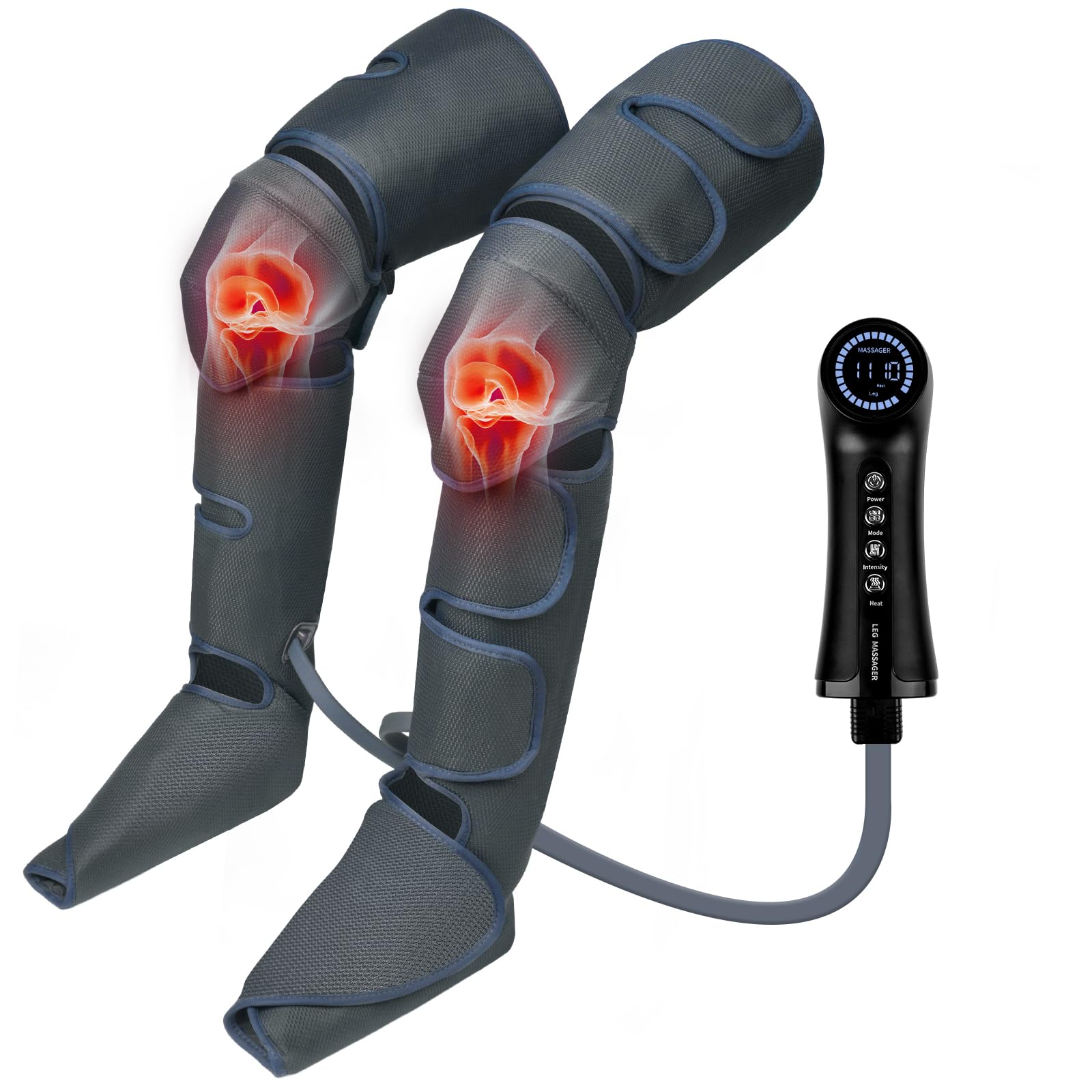 Aolso Leg Massager, Pressotherapy Legs, Blood Circulation, Pain Relief and Muscle Relaxation, 3 Modes 4 Intensities, Ideal for Foot Massage, Legs, Calves and Thighs