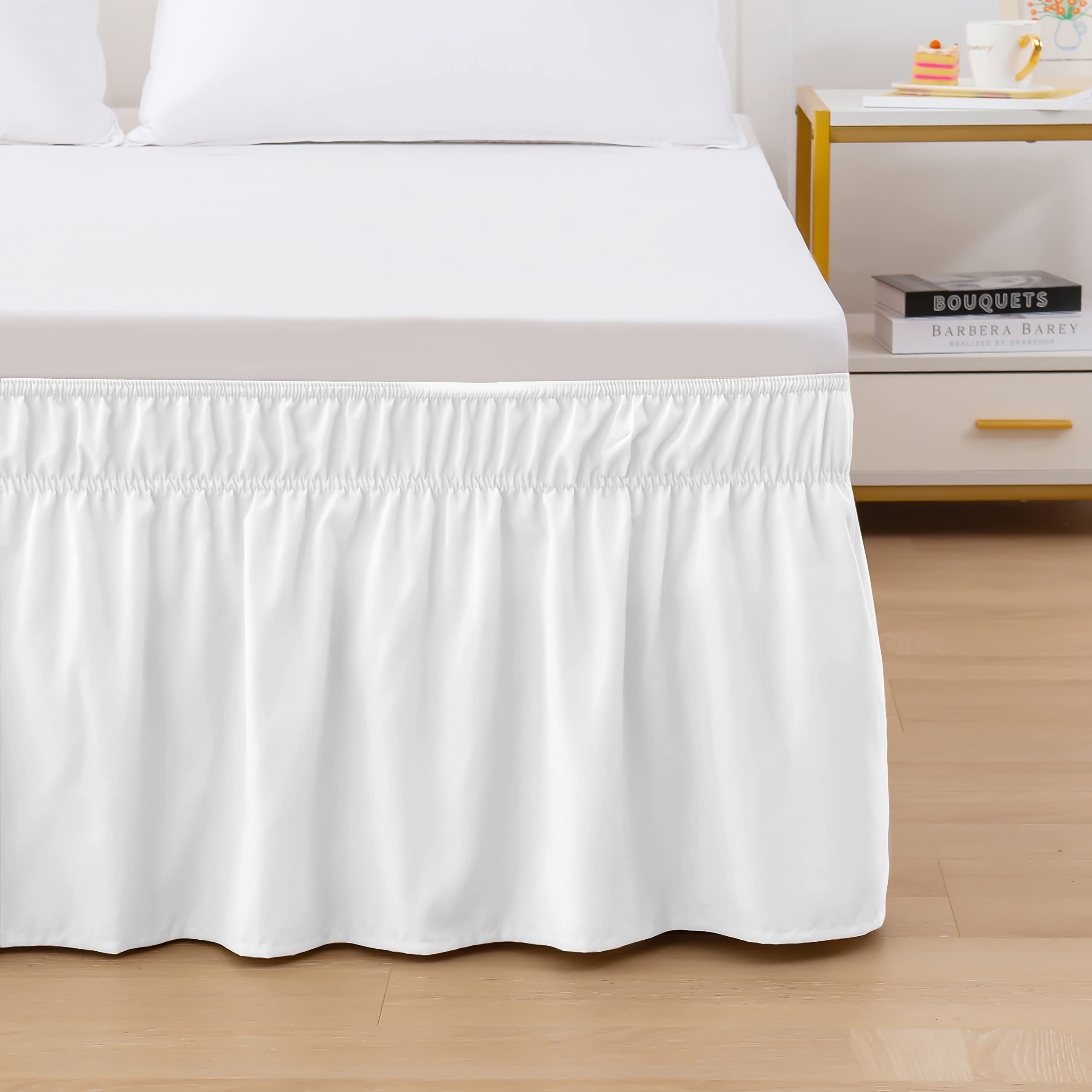 Elegant Comfort Lujosa Falda de Cama elástica con Volantes, con caída a Medida de 16 Pulgadas, fácil Ajuste, Resistente a Las Arrugas y a la decoloración, tamaño