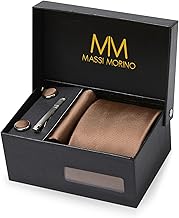 Men's Tie - With Pocket Handkerchiefs, Cufflinks & Tie Clips | Gift Box | Wedding Party Accessories