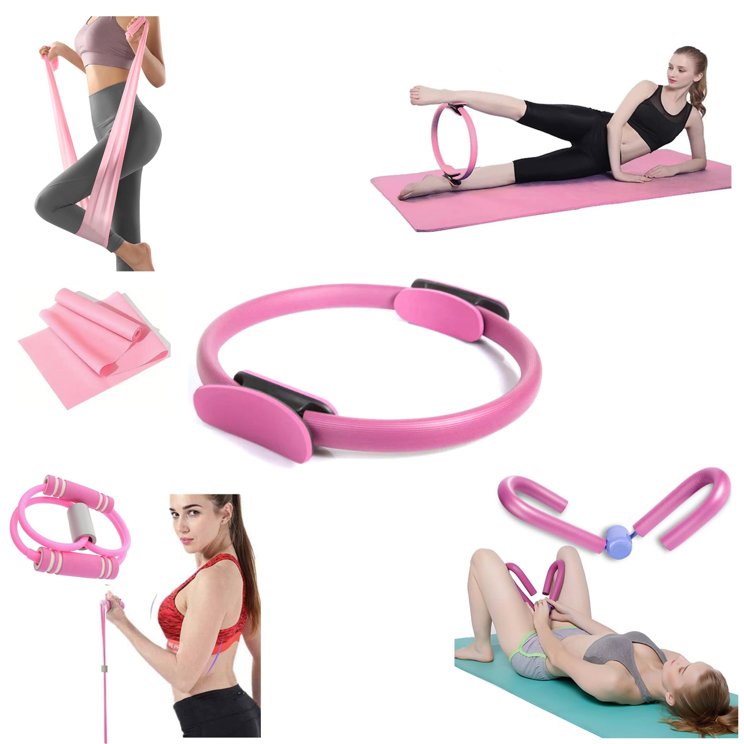 PILATES RESISTANCE BAND -PILATES BAR, Yoga Band, Pilates Band, Pull Up Band, YOGA Kit, BOOTY Bands, BODY TRIMMER, Waist & Ab Shaper Sit Up Pull ROPE