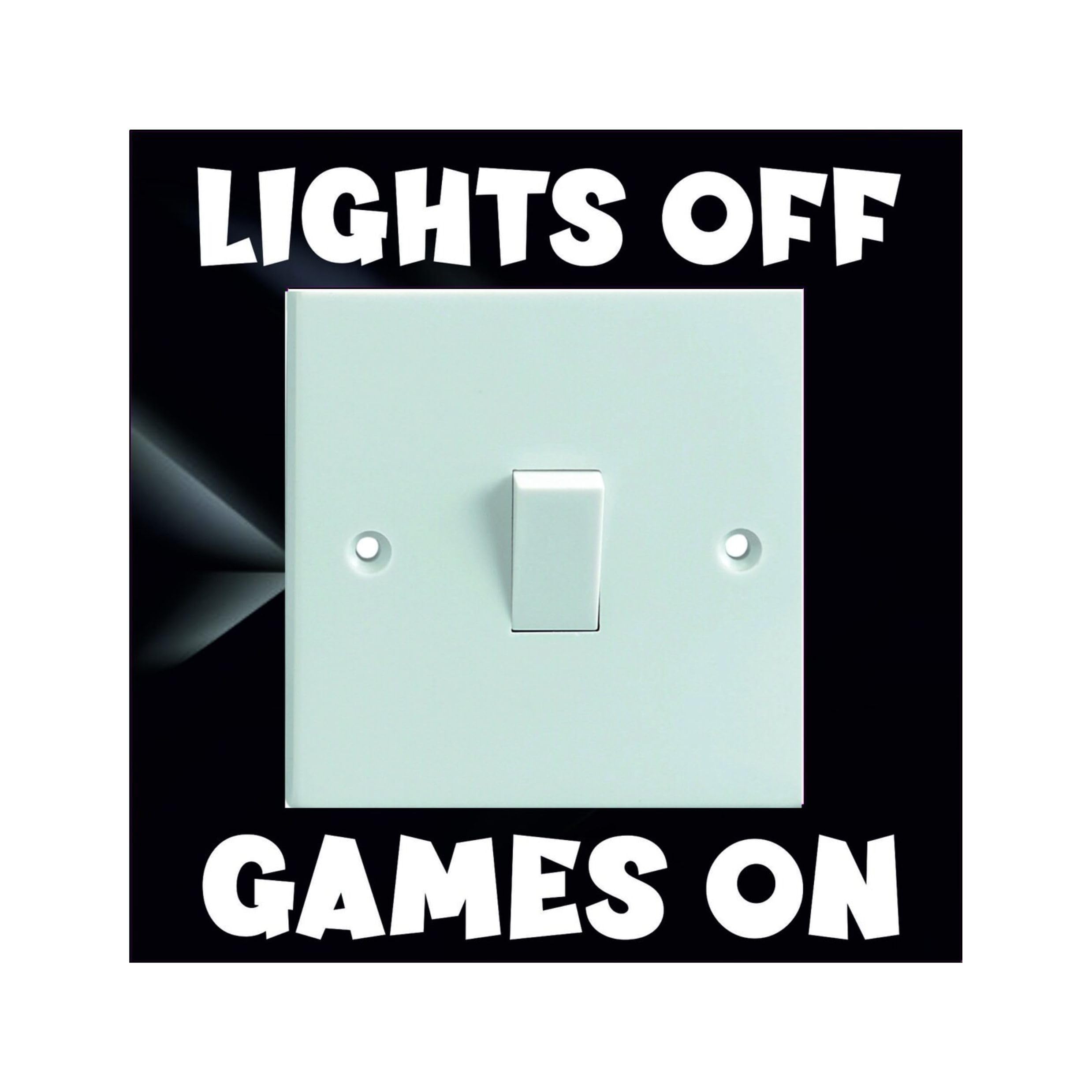Gamer Electrical Light Switch Surround Lights Off Games On Printed Vinyl Sticker Decal