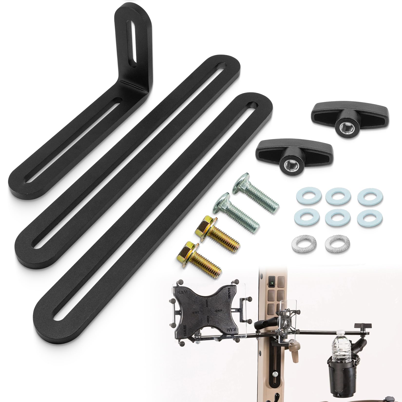 RE343680 Accessory Mounting Bracket Kit, Monitors Controls Mounting Bracket Kit Fits for Jo-hn D-eere Tractors 6R, 7R, 8R, 8RT, 8RX, 9R, 9RT, 9RX and Other Series