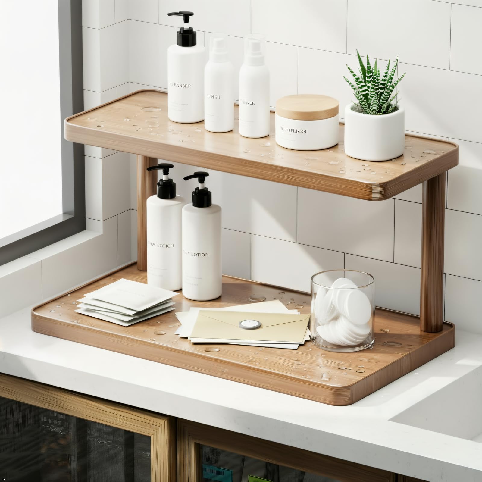 Wood Coffee Table with Shelf Sturdy 2-Tier Coffee Table Top Supplies Storage Shelf Minimalist Table Storage Organizer Rack
