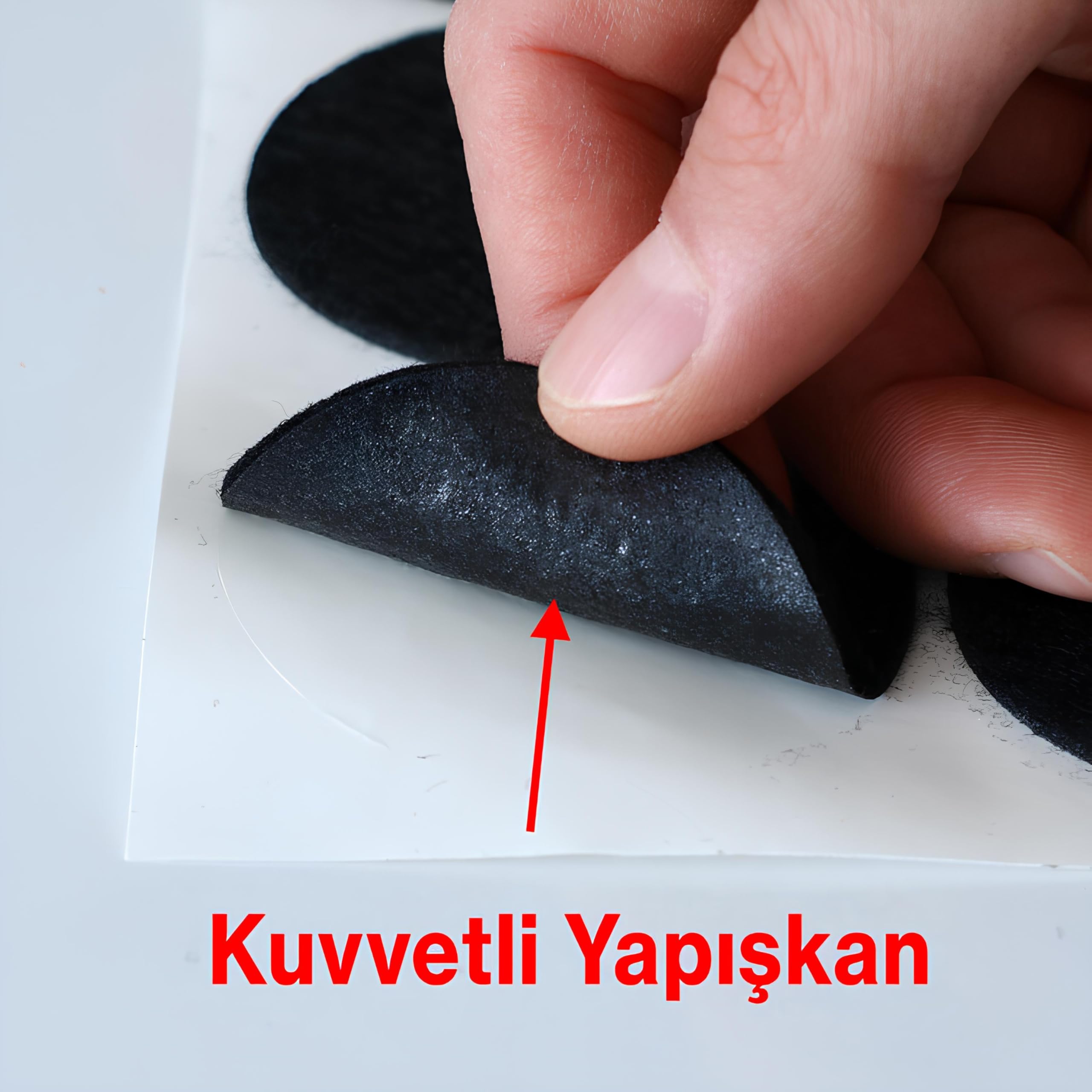 Badem10 Zemin Koruyucu Keçe 50 Mm Yapışkanlı (8'Li Paket) Masa Sandalye Mobilya Koltuk Ayak Keçesi Siyah