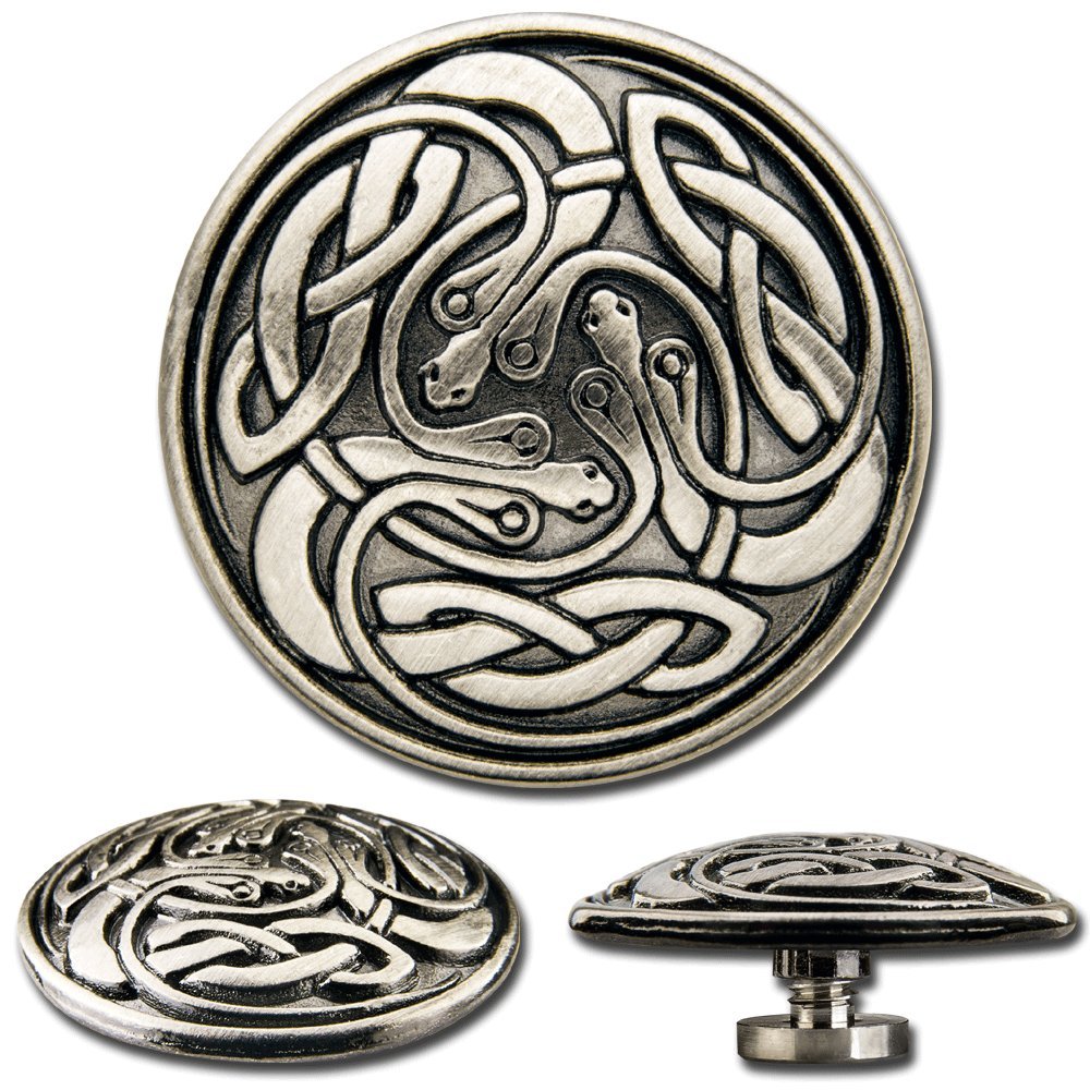 Celtic Concho Decorative Rivets, Screwback Concho, Celtic Spiral No. 1
