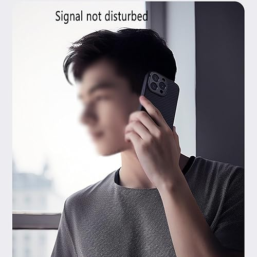 Miniatura 7 de lefeda Funda para iPhone 15Pro Max15 Pro, con soporte de metal para lente de cámara, cubierta magnética para teléfono, textura de fibra de carbono,