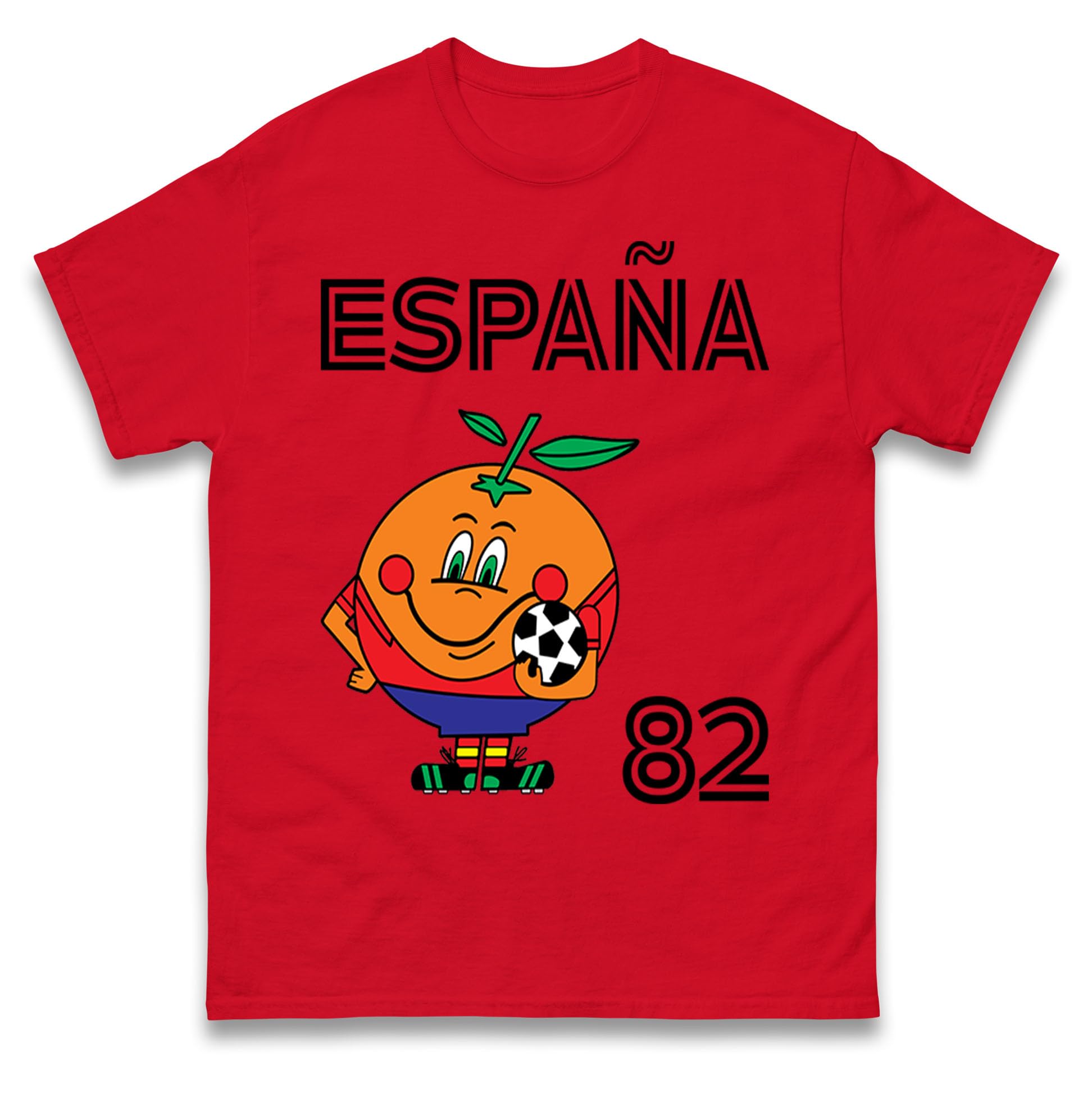 Spain 82 Naranjito Tshirt, España 82 Orange Soccer T-Shirt, Cute Spanish Football Mascot Tee, Spain Fan Shirt for Men Women Kids