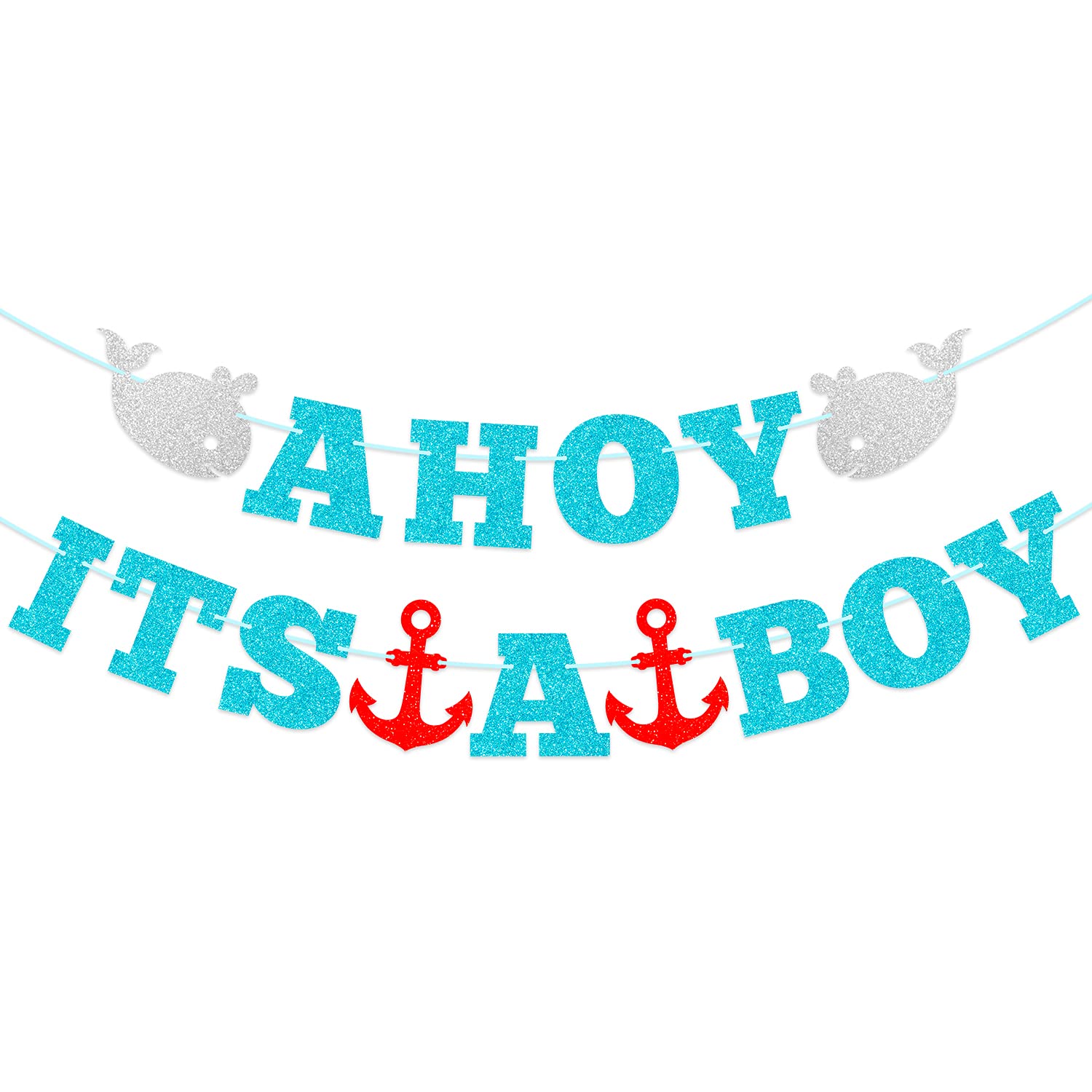 Amazon.com: Ahoy Its A Boy Banner Nautical Theme Baby Boy Shower Party  Banner Decor Gender Reveal Party Decorations Supplies : Toys & Games