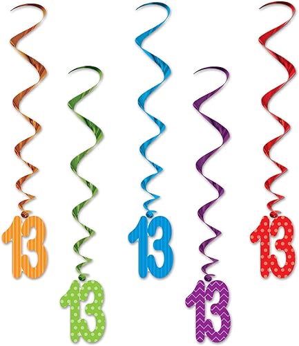 Beistle 52138-13 13 Whirls 5 unidades 13 Multicolor