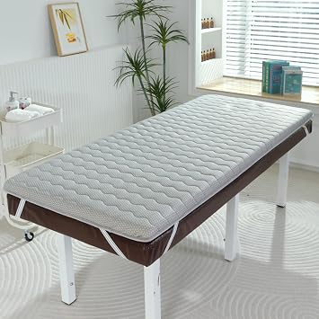 Gray,190 * 75cmS, Memory Foam Beauty Salon Bed Mattress Topper Thicken 4Cm Lash Bed Topper with Elastic Strap Spa Bed Mattress Pad Non-Slip Lash Bed Cushion for Beauty Salon Massage