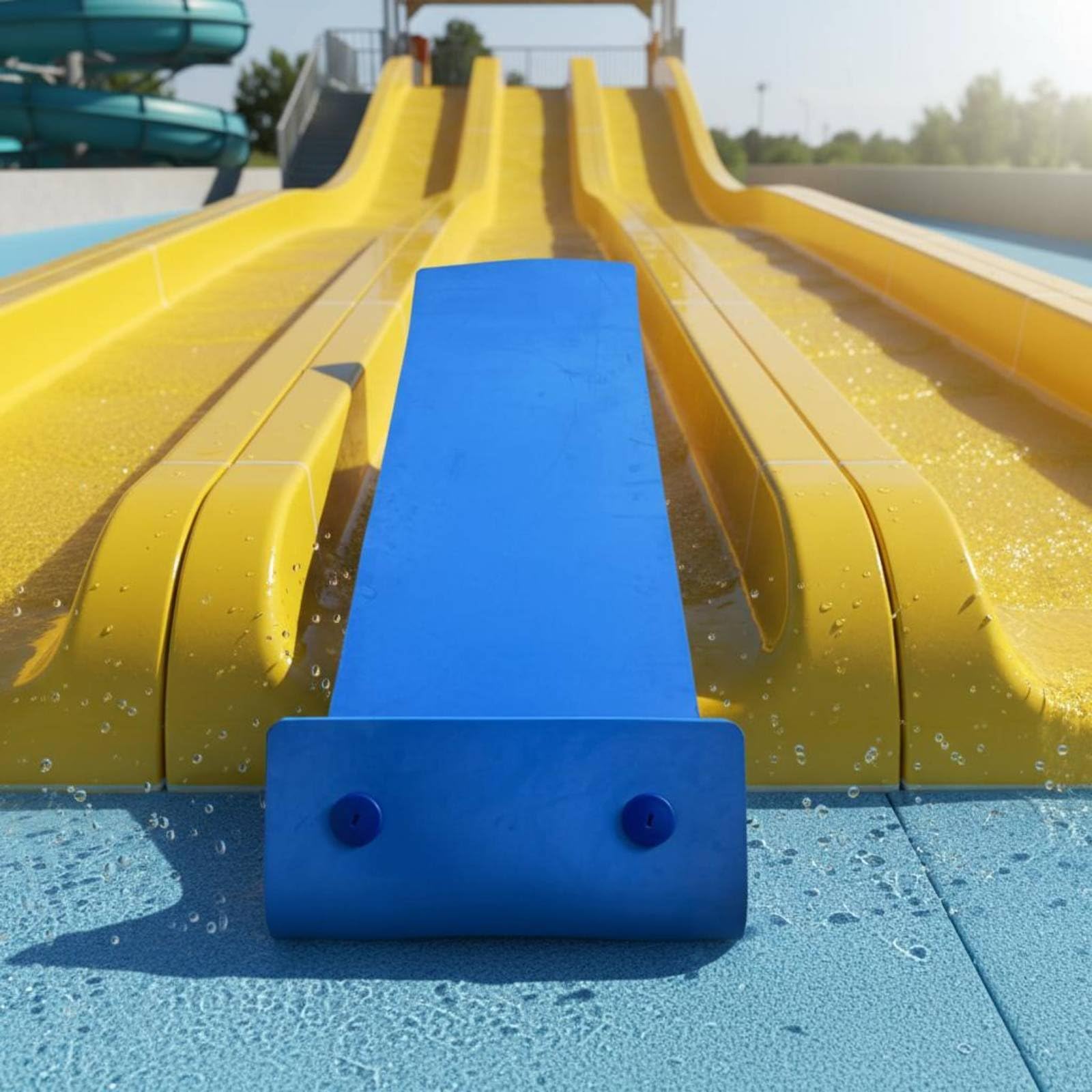 Tappetino Scivolo Acquatico Copertura Protezione Pista Tavoletta Parco Acquatico Materassino EVA Scorrevole Resistente per Scivolata Controllata E