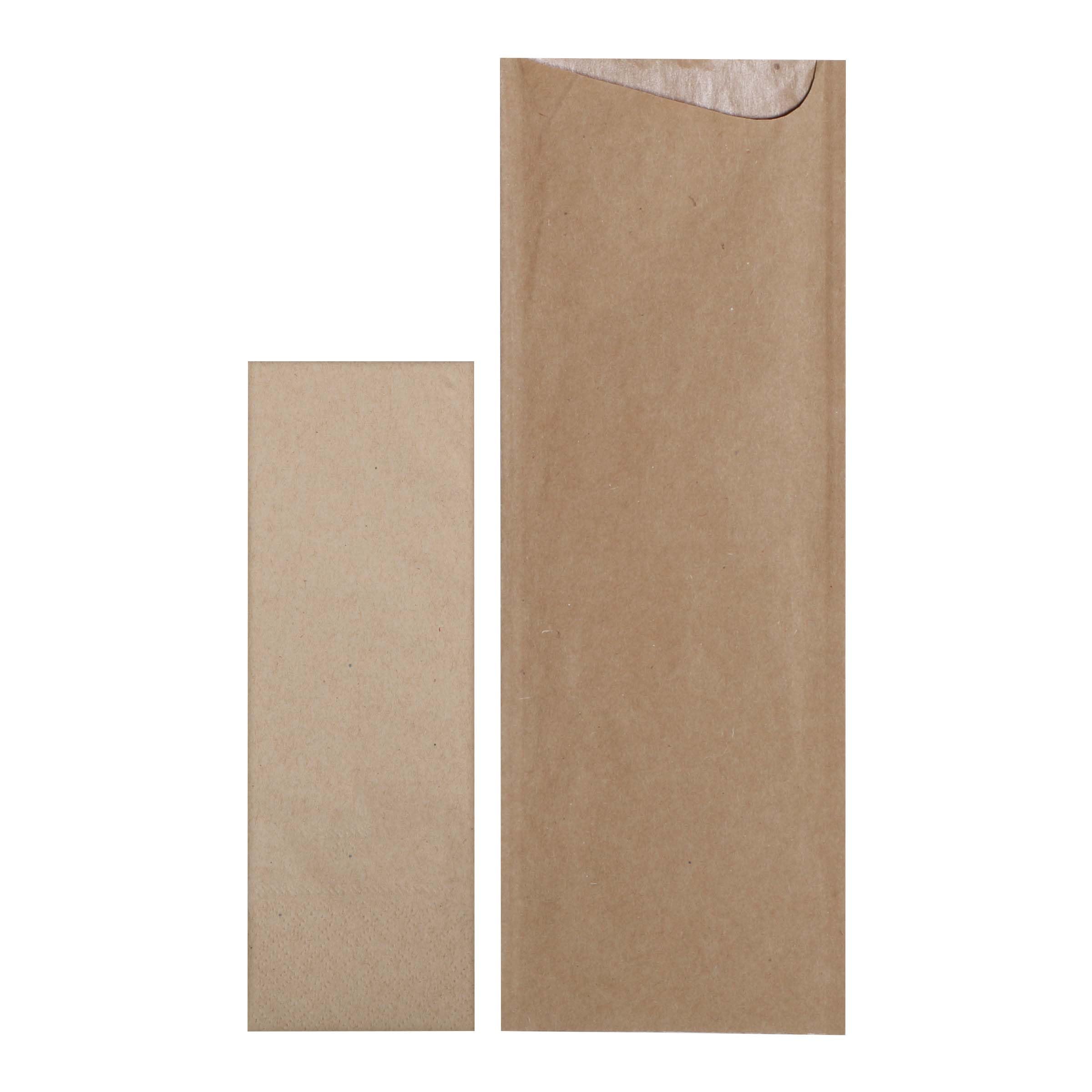 Hoffmaster Kraft Silverware Bags with Paper Napkin, 9.5" x 3.25", 600 ct. | Bulk 2-Ply Napkins and Disposable Silverware Sleeves, Quality Kraft Paper, Convenient All-In-One Design