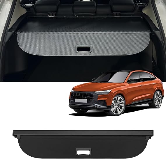 AUXKO Retractable Cargo Cover for Audi Q5 SQ5 2025-2018(End in 2025 Summer), Trunk Cover Luggage Security Shade Cover Shielding Anti-Peeping Luggage Privacy Screen, Carbon Fiber(Not for Sportback)