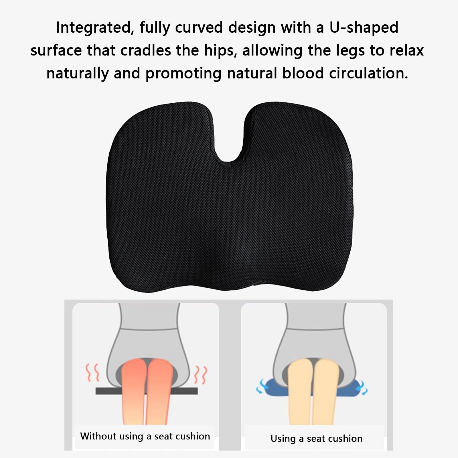 Cuscino Ortopedico Per Coccyx – Cuscino In Memory Foam – Allevia Il Dolore Alla Schiena, Sciatica E Al Coccige – Perfetto Come Cuscino Per Sedia Da Ufficio Auto O Sedia A Ruote,Grey1-45*35*7cm