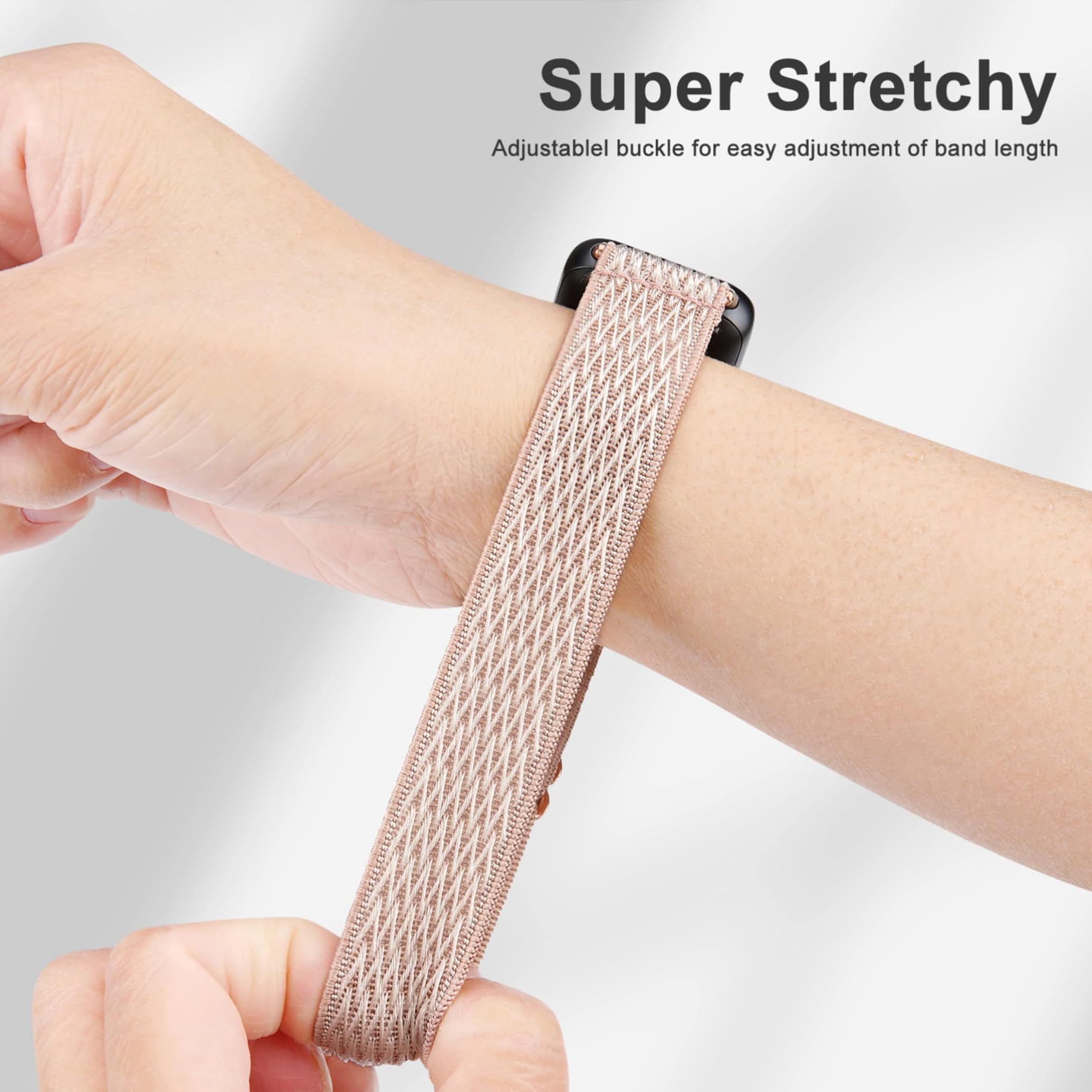 Veryfit Lot de 3 bracelets de rechange réglables en nylon élastique pour montre intelligente IDW13 IDW16 IDW19 IDW26 IDW28