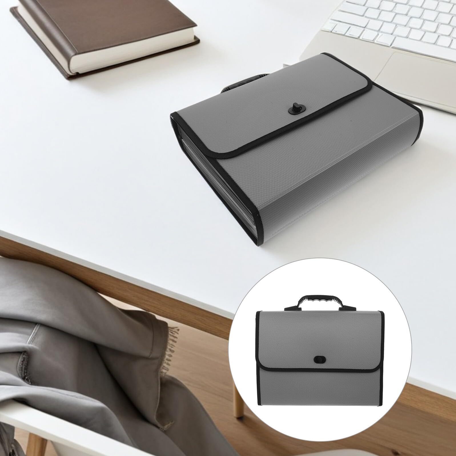 DOITOOL Cartella Espandibile Porta Documenti A4 in Plastico con 26 Tasche, Manico e Chiusura a Fibbia, Organizer Ufficio Portatile per Riunioni e Archiviazione Accademica