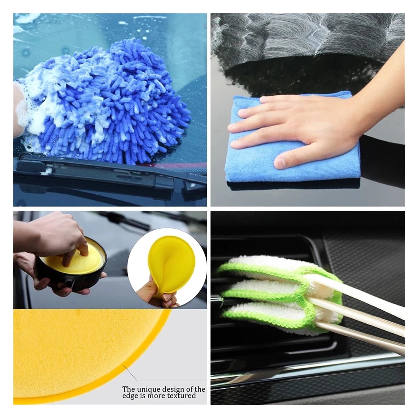 Autoreinigungs-Detailing-Bohrmaschinen-Schrubber-Bürsten-Set in Mehreren Größen for die Reinigung von Autoleder, Lüftungsschlitzen und Felgen, Schmutz, Staub und Reinigungswerkzeug(Suit 1)