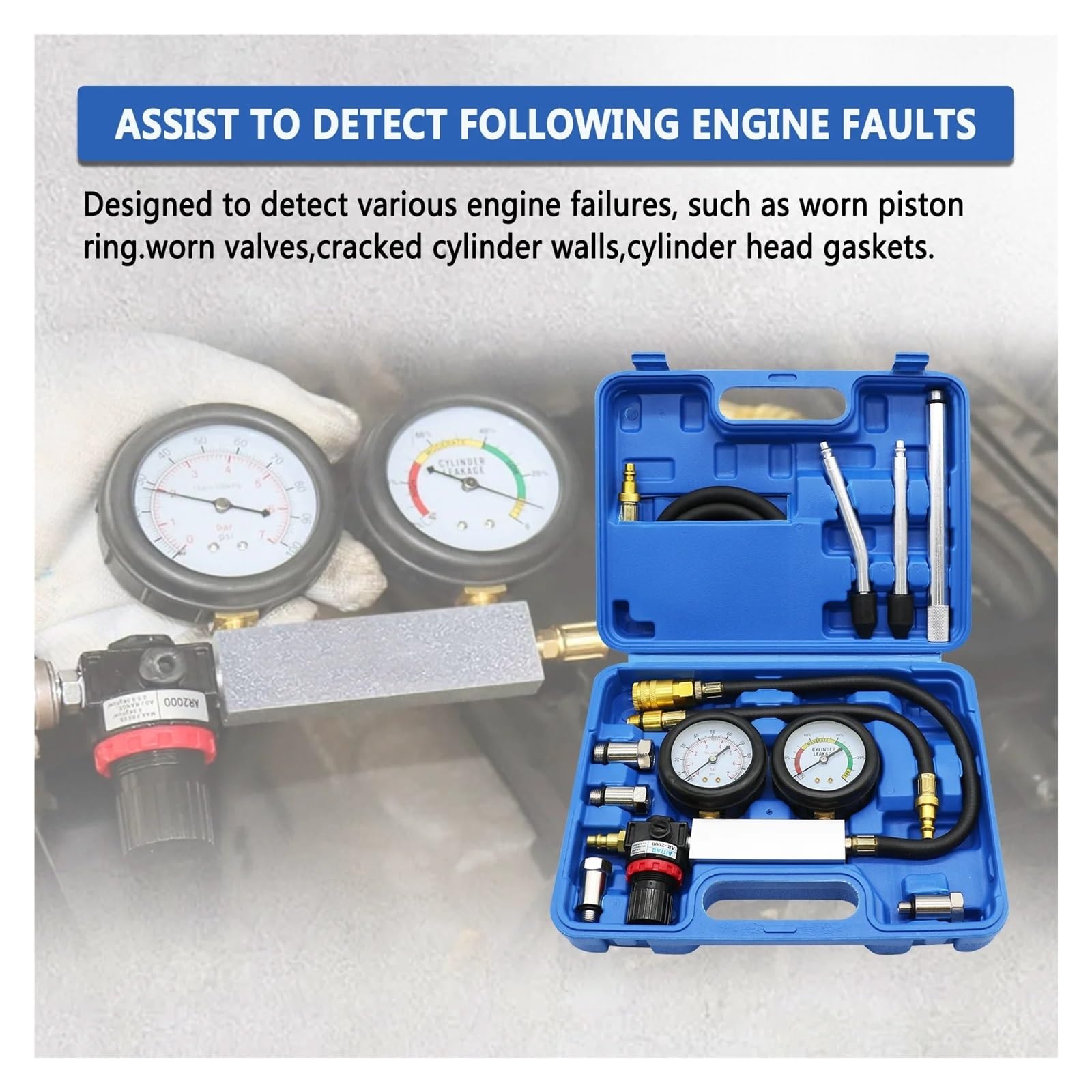 Detector de Fugas compresión Cilindros Motor Gasolina TU-21 Probador Herramienta de Prueba