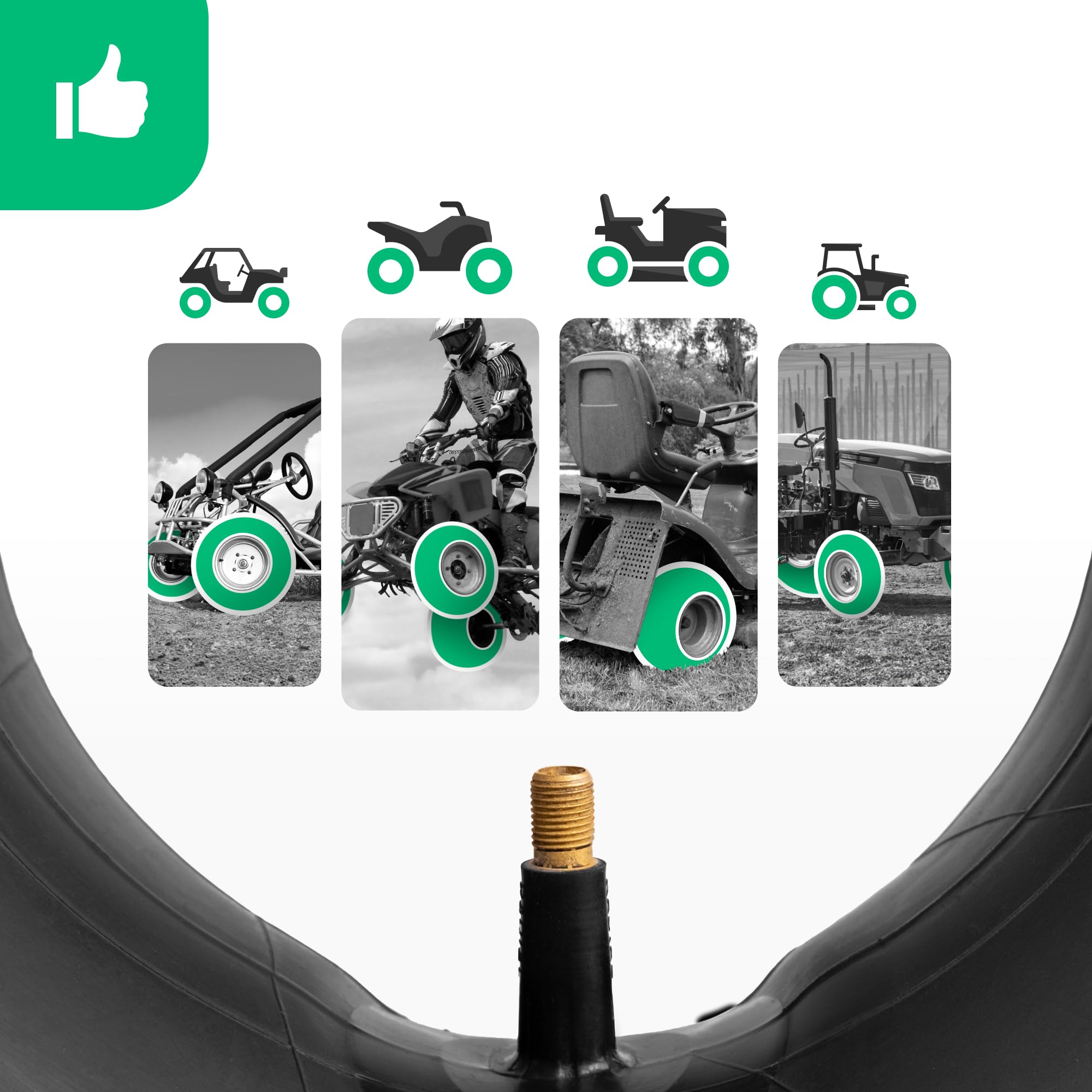 MOOVMOOV 2 Cámaras de aire 19x7-8 | Compatibles con Neumáticos de 18x6.50 a 19x7-8 pulgadas - Tamaño universal Válvula Recta TR13 - Para Cortadoras de Césped, Tractores, Carritos de Golf y Otros - 4