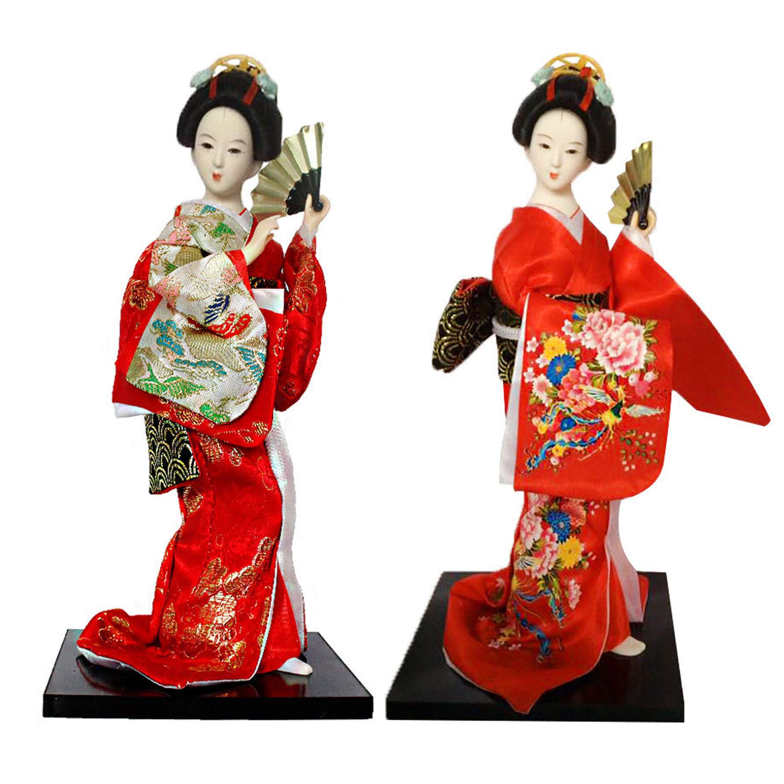 12inch Giapponese Kimono Doll, Bambola Tradizionale Giapponese, Geisha Figurine con Fan Regalo Ornamenti Arte, Artigianato, Collezionismo,#02,2pcs