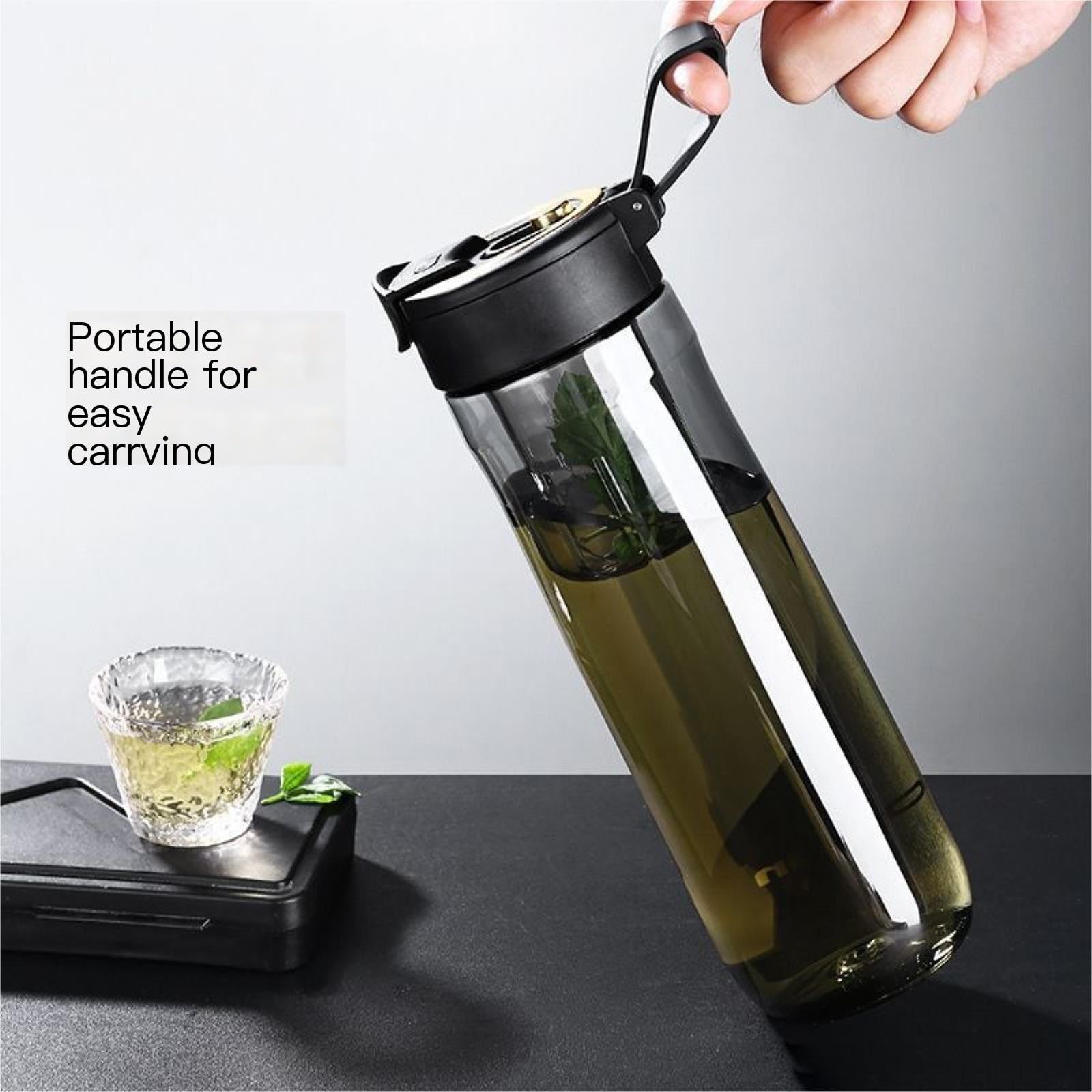 Borraccia Bottiglie d'Acqua Bottiglie d'Acqua Isolate da Viaggio Sfera Magica Tazza da tè Magnetica T Tazza d'Acqua Sportiva in plastica di Grande capacità(White,7.5 * 8.8 * 24CM(800ML)_1)