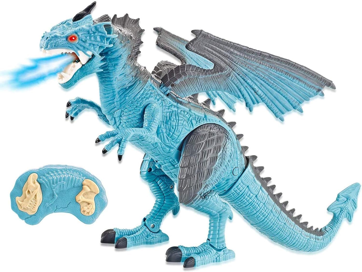 FUN FUTURE Remote Control Dinosaur Toys LED Light Up Walking