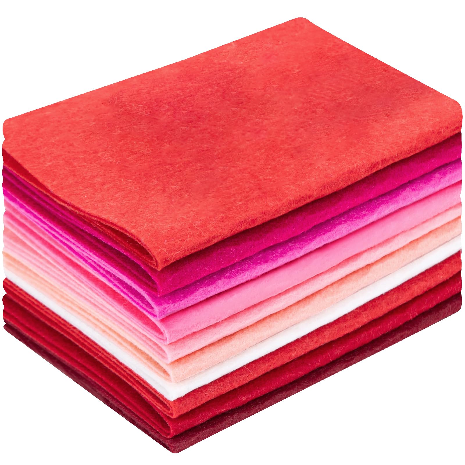 10 Sheets Felt Fabric for Crafts, 8x20 Inch 1.4mm Thick, Assorted Colors DIY Sewing, Patchwork Material for Kids Arts, Home Decor (Pink)