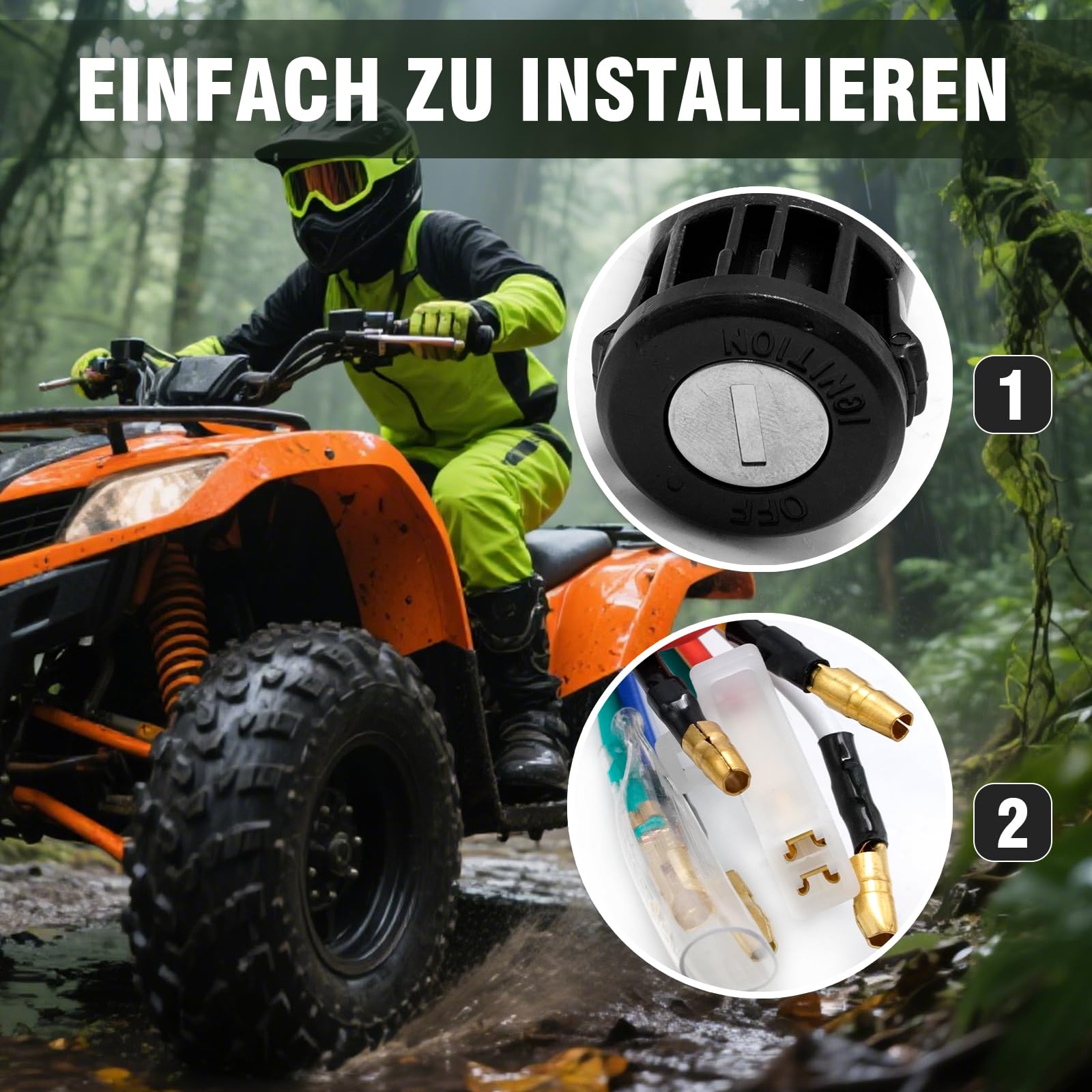 Vollelektrisch Kabelbaum Spule Gleichrichter CDI Kit, Ersatz für 50cc 70cc 110cc 125cc ATV Quad, Ersatz für Dirt-Bike, Ersatz für ATV, Ersatz für Go-Kart