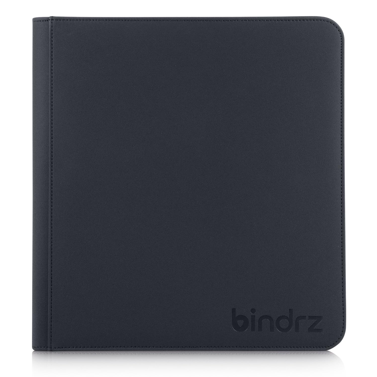 bindrz Carpeta con cremallera de 12 bolsillos para 480 tarjetas coleccionables con funda (negro) | Álbum de bolsillos laterales de carga, material seguro para archivar, compatible con TCG MTG y coleccionables deportivos