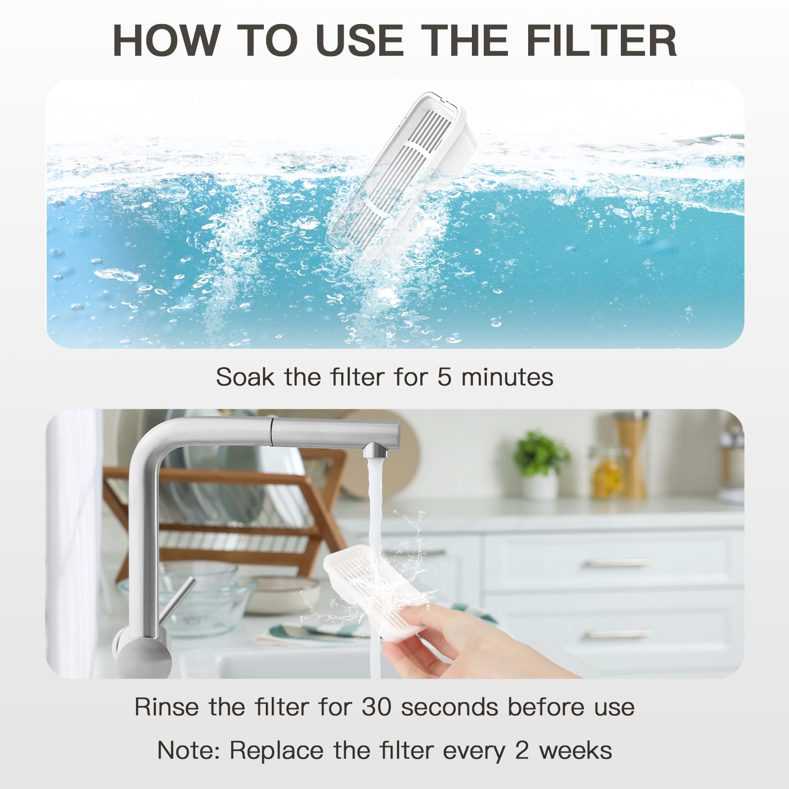 Filtros de fuente de agua para perros para dispensador de agua para mascotas de 270 onzas/1.3 galones (9 filtros + 9 esponjas)
