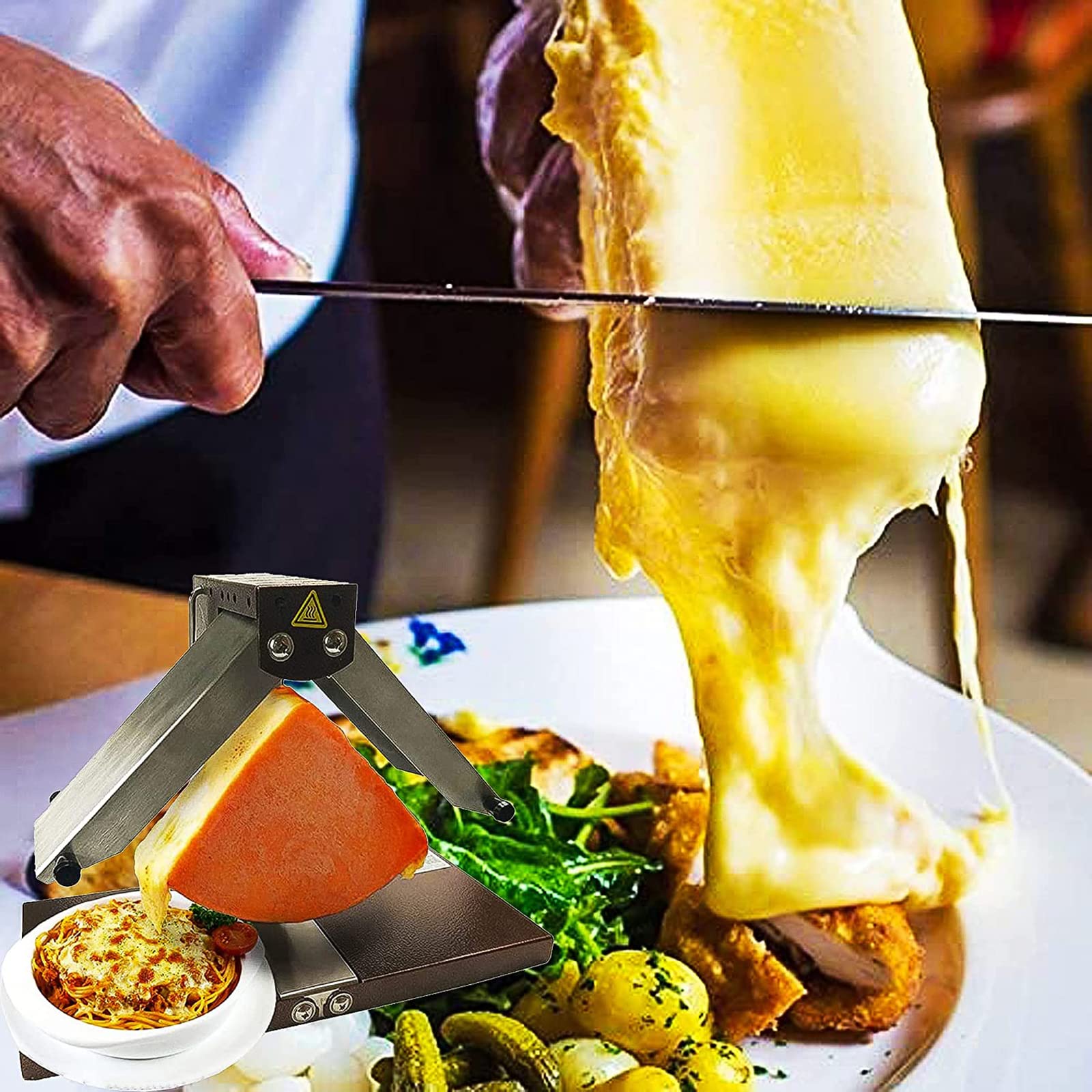 Macchina elettrica per la fusione del formaggio, 1000 W, apparecchio di riscaldamento per formaggio commerciale per fonduta e fusione, ideale per ristoranti e uso domestico