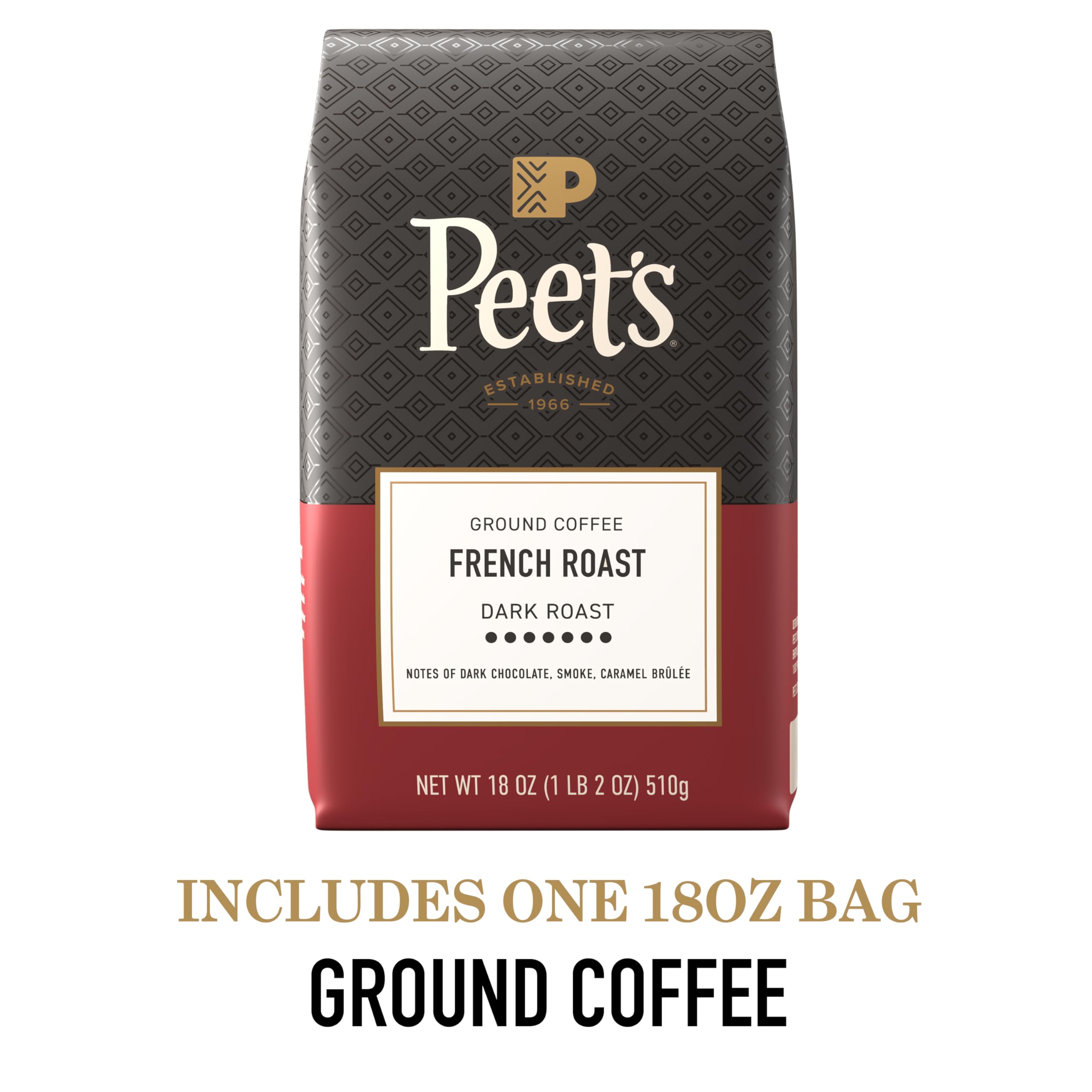Peet's Coffee, Dark Roast Ground Coffee - French Roast 18 Ounce Bag