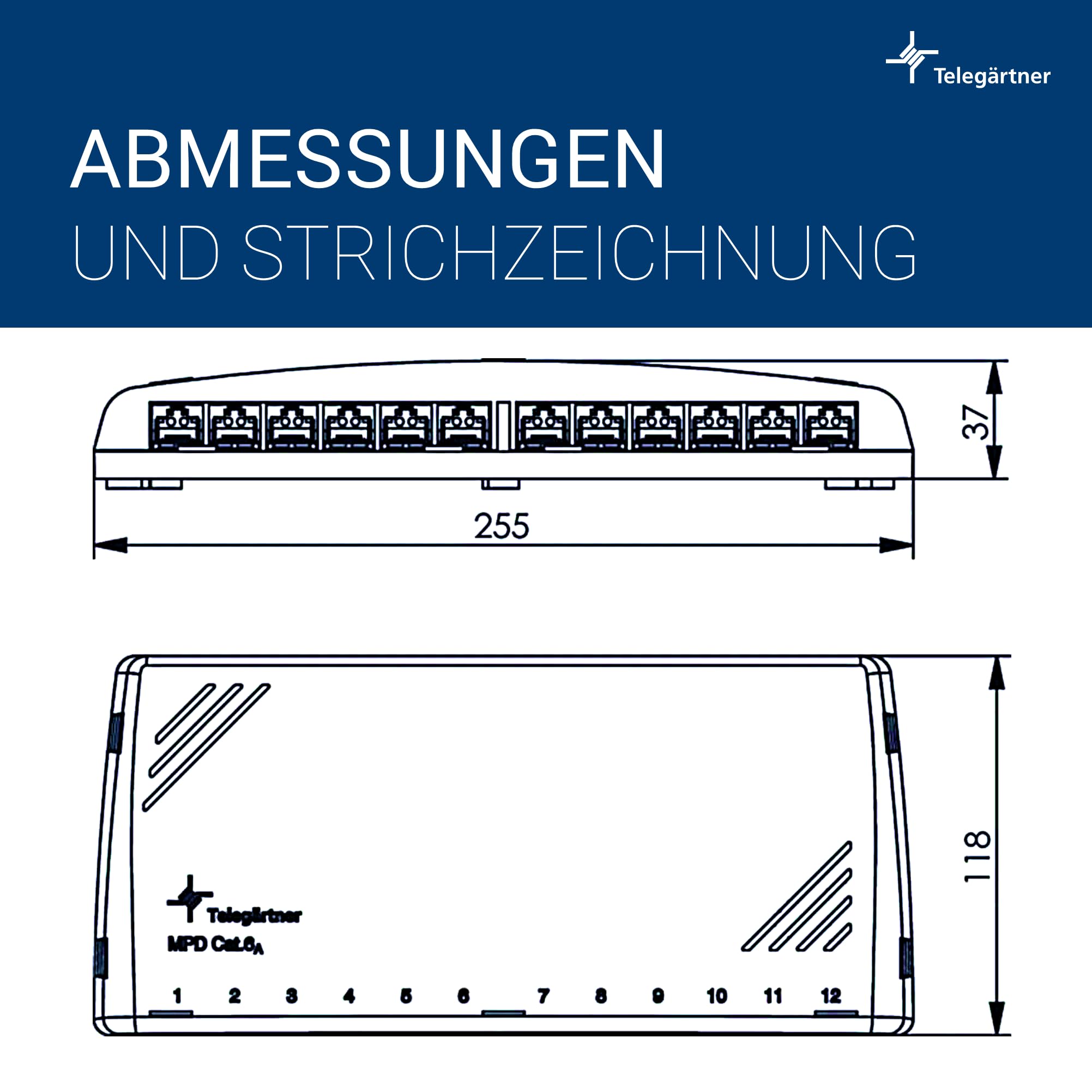 Telegärtner Cat.6 Patch Panel - Hub de Red, Plateado